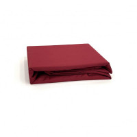 Простыня на резинке из сатина KARVEN P898 бордовая 100х200х33 с наволочкой 50х70