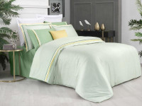 Постельное белье из сатина де люкс SAREV SPORT CHIC 500TC N309 MINSK V6-YESIL-SARI 50х70 (4шт), 40х40 (1шт) евро