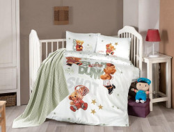 Постельное белье для малышей из сатина с пледом KARVEN 3D DIGITAL D040 CLEO