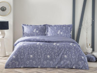 Постельное белье из сатина TAC JEANNE синее евро