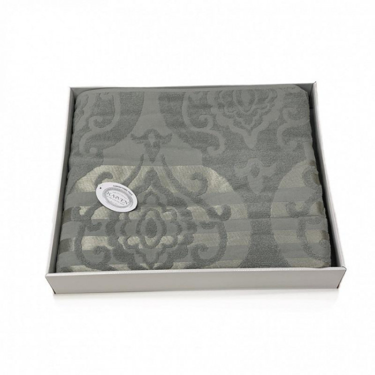 Плед из хлопка махровый KARVEN P963 CORNELY V9 зеленый 220х240