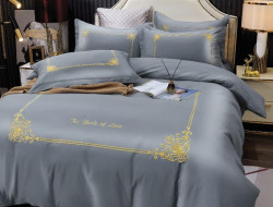 Постельное белье из сатина с вышивкой KARVEN N005-658 50х70 (2шт), 70х70 (2шт) семейное