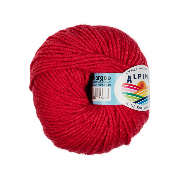 Пряжа ALPINA MARGO №18 красная 100% мериносовая шерсть 10 шт х 50 гр, 75 м +/- 4 м