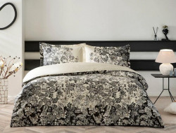 Постельное белье из сатина TAC MONICA черное евро