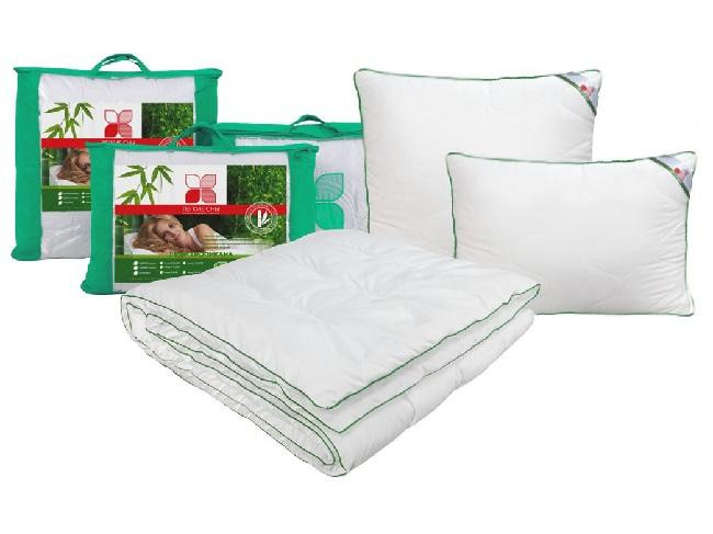 Подушка из бамбука стеганая Легкие Сны ТРОПИКАНА 50х68 средняя