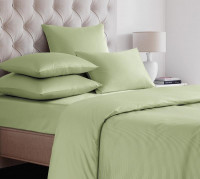 Простыня на резинке из сатина SAILID SL-7-180 светло-зеленая 180х200х25