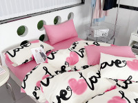 Постельное белье из сатина TANGO признание в любви 70х70 (2шт) 1,5-спальное