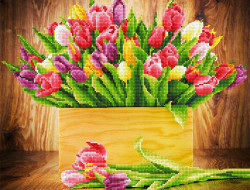 Кристальная (алмазная) мозаика ФРЕЯ ALV-80 Тюльпаны