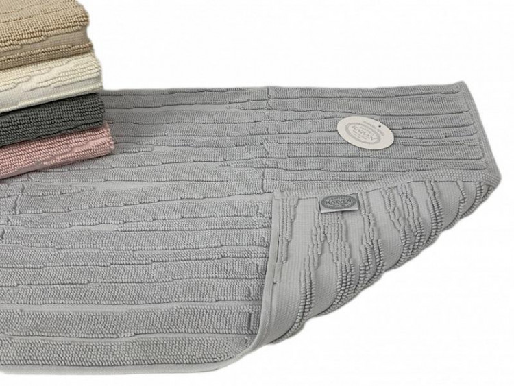 Коврик для ног махровый хлопковый KARVEN KV434 WAY acik gri 50х80