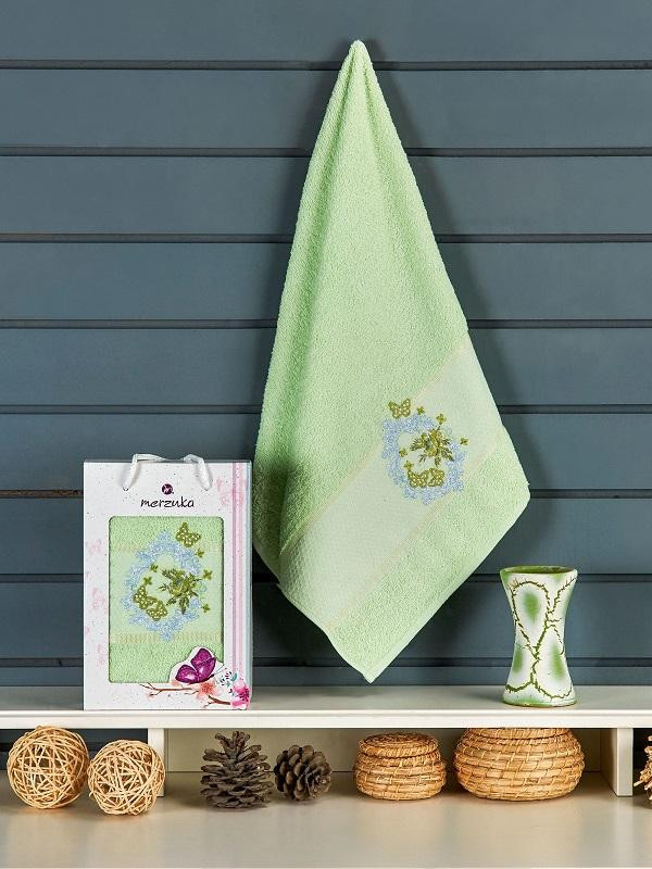 Полотенце махровое BRENTIS фисташковое 50х90 в коробке