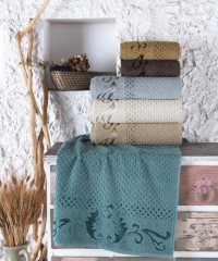 Набор полотенец махровых хлопковых KARVEN H5130 EYSAN SACAKLI 50х90 (6шт)