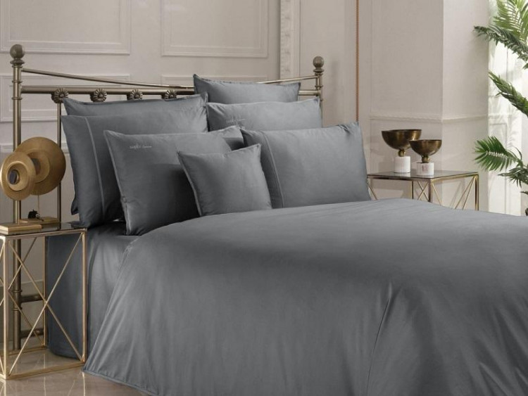 Постельное белье из сатина де люкс SAREV N076 SARTORIA V8-GRI 50х70 (4шт) евро