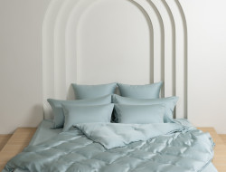 Постельное белье с простыней на резинке 180х200 GERMAN GRASS SEA WAVE BRILLIANT GRASS 70х70 (2шт) евро