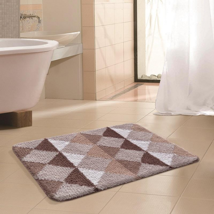 Коврик из микрофибры TANGO RAINBOW ГЕОМЕТРИЯ коричневый 40х60