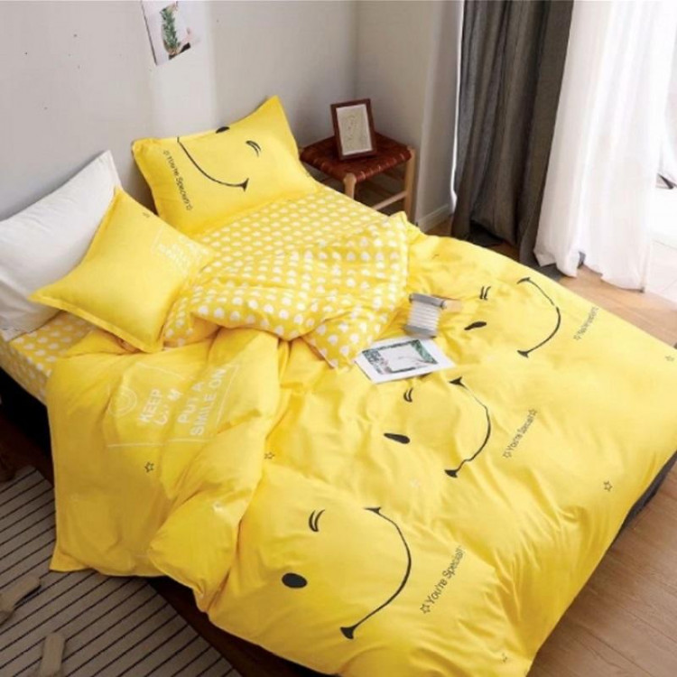 Постельное белье из микросатина TANGO смайлики 70х70 (2шт) 2-спальное