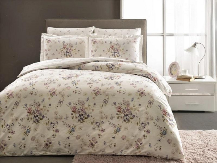 Постельное белье из сатина TAC DIGITAL CLAUDINE лиловое евро