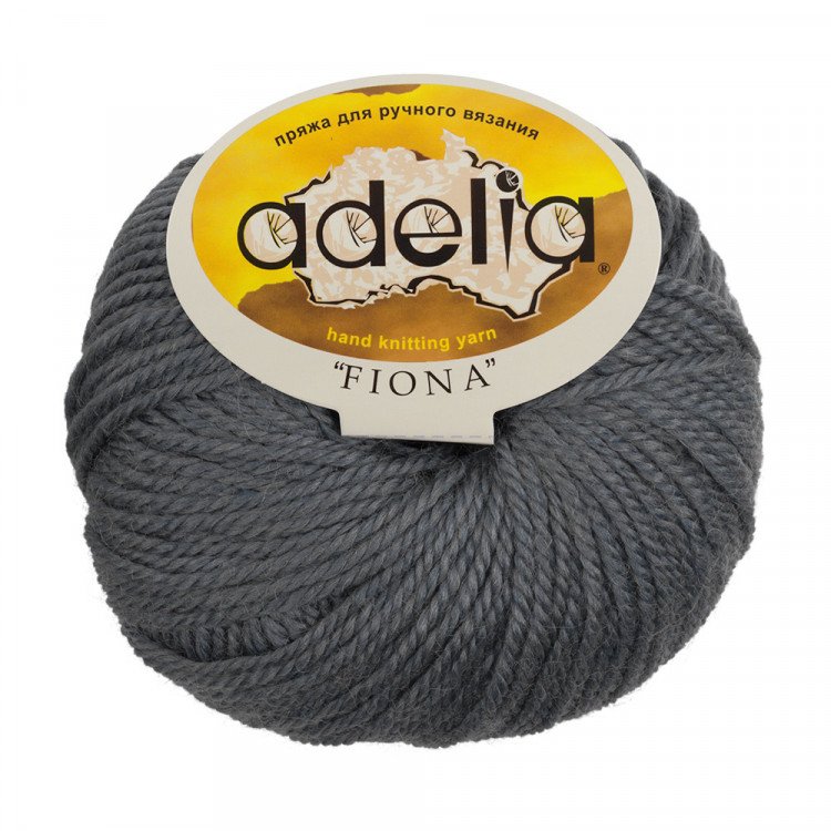 Пряжа ADELIA FIONA №510 серая 50% шерсть, 50% акрил, 10 шт х 50 гр, 90 м +/- 3 м