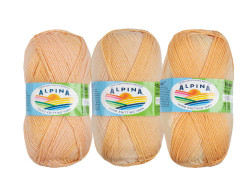 Пряжа ALPINA ROMANTIC №04 светло-персиковая-светло-желтая 100% шерсть 5 шт х 100 гр, 300 м +/- 15 м