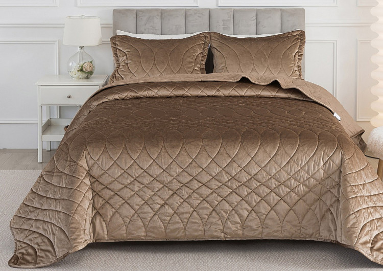 Покрывало с наволочками тонкое велюровое TANGO ARABESQUE ARA-16 240х260