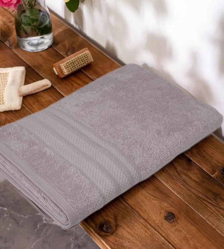 Полотенце махровое хлопковое KARVEN PETEK BORDUR DUZ H5160 LUX COTTON lila 70х140