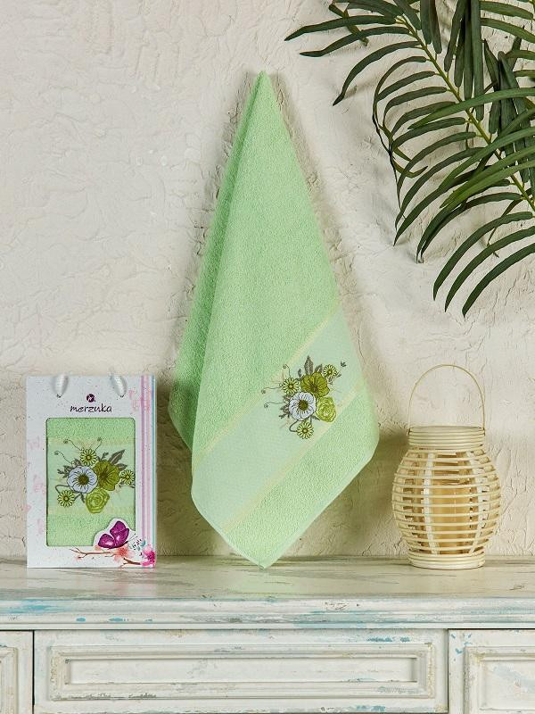 Полотенце махровое DURU фисташковое 50х90 в коробке