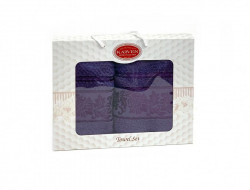 Набор полотенец махровых хлопковых KARVEN HS1691 SUMBUL V7 темно-лиловый 50х90 (1шт), 70х140 (1шт)