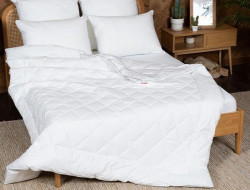 Одеяло из хлопка и полиэфира в тике стеганое Легкие Сны МИРЭЛЬ 140х205 теплое