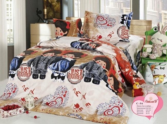 Детское постельное белье из поплина САЙЛИД C-56 JUST MARRIED