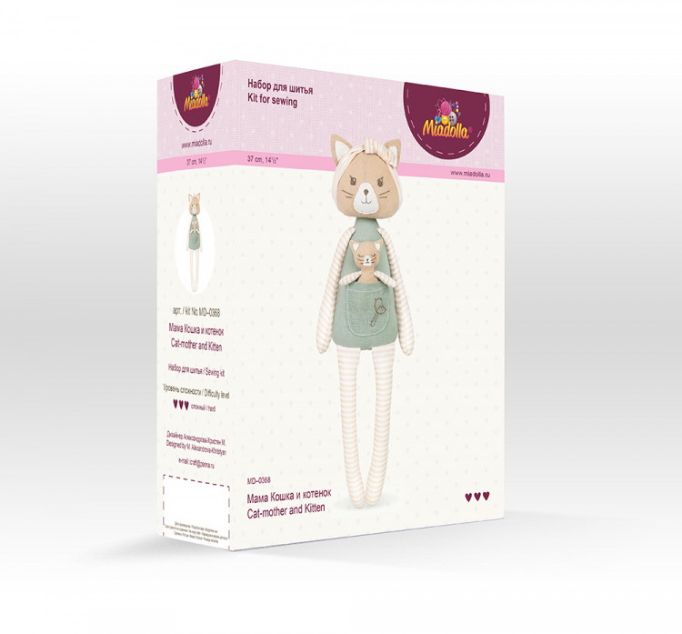 Набор для изготовления игрушки Miadolla MD-0368 Мама Кошка и котенок