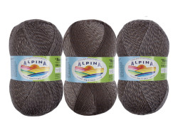 Пряжа ALPINA ROMANTIC №14 светло-серая-коричневая-серая 100% шерсть 5 шт х 100 гр, 300 м +/- 15 м