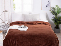 Плед однотонный из микрофибры TANGO SPIGA SP-06 темно-коричневый 200х220