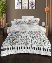 Постельное белье из страйп сатина с цветным принтом KARVEN N249-SB004 50х70 (1шт), 70х70 (1шт) 1,5-спальное