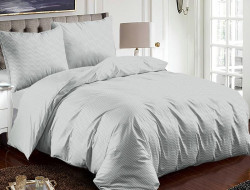 Постельное белье из микросатина TANGO белый зигзаг 50х70 (1шт), 70х70 (1шт) 1,5-спальное