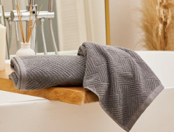 Полотенце махровое TAC VENTURA GRAY серое 70х140