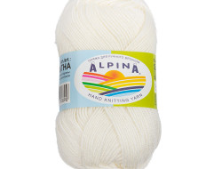 Пряжа ALPINA SAMANTHA №02 молочная 75% вискоза, 25% полиэстер 10 шт х 50 гр, 160 м +/- 10 м