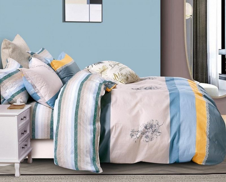 Постельное белье двухстороннее из твил-сатина SAILID BP-154-3 евро