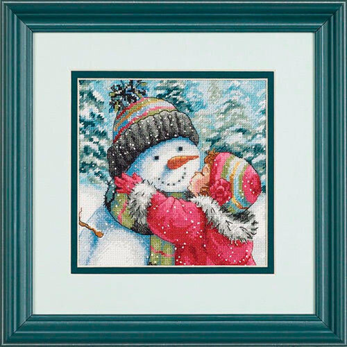 Набор для вышивания DIMENSIONS 70-08833 Поцелуй для снеговика 15x15 см
