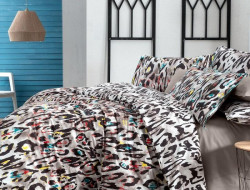 Постельное белье из поплина SAREV FANCY N193 FELIDA V1-BEJ 50х70 (1шт) 1,5-спальное