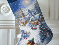 Набор для вышивания DIMENSIONS 08712 Сапожок, Поездка в сумерках на санях 41 см