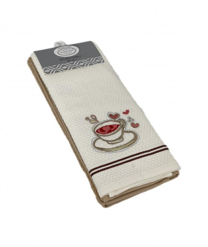 Набор кухонных полотенец хлопковых KARVEN HM770 ASKILI MUTFAK bej-krem V1 40х60 (2шт)