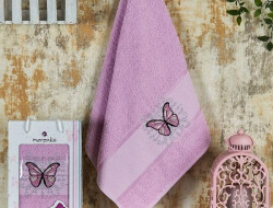 Полотенце махровое KONTES cиреневое 50х90 в коробке