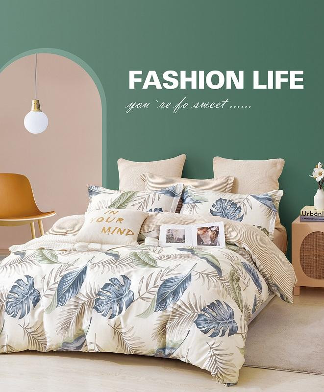 Постельное белье двухстороннее из твила TANGO кримси 50х70 (2шт), 70х70 (2шт) евро