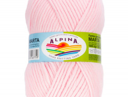 Пряжа ALPINA MARTA №018 бледно-розовая 100% тактифил 5 шт х 100 гр, 120 м +/- 6 м