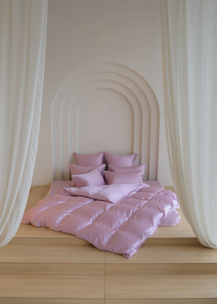 Постельное белье с простыней на резинке 160х200 GERMAN GRASS LILAC BRILLIANT GRASS 50х70 (2шт), 70х70 (2шт) семейное