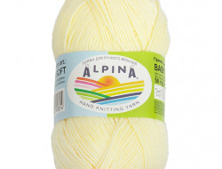 Пряжа ALPINA BABY SUPER SOFT №02 бледно-желтая 50% хлопок, 50% бамбук 10 шт х 50 гр, 150 м +/- 10 м