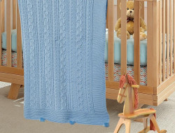 Плед детский из акрила KARVEN D035 V1 голубой 90х115