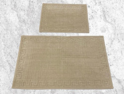 Набор ковриков для ванной хлопковый KARVEN KV419 GREK бежевый 50х60 (1шт), 60х100 (1шт)