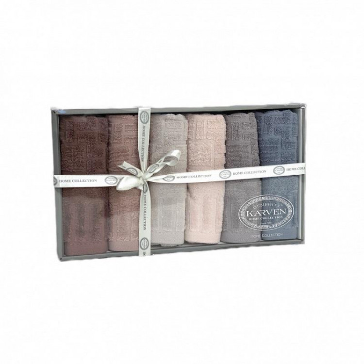 Набор кухонных полотенец махровых хлопковых KARVEN HM634 TUY NAKIS 30х50 (6шт)