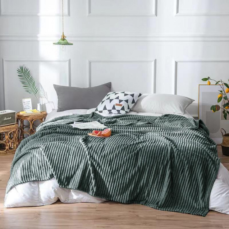 Плед однотонный фланелевый TANGO STRIPE ST-21 серый 150х200