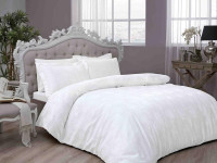 Постельное белье из LUX жаккарда TAC JAKAR DIANA белое евро